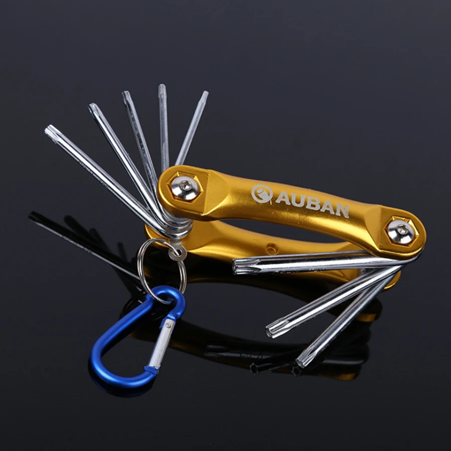 AUBON 8 шт. складной гаечный ключ/ключ Torx Set Metric шестигранный ключ с Алюминий Ручка