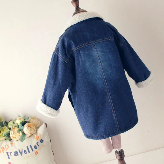 Зимние пальто из овечьей шерсти для девочек Бархатная куртка Теплые ковбойские