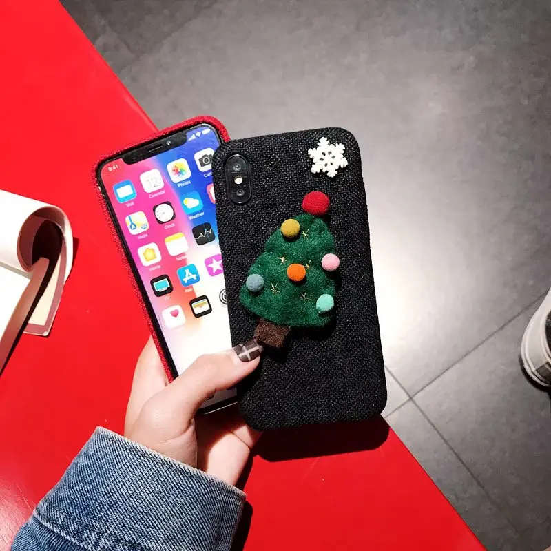 Милый Рождественский чехол EPENA для iphone X XR XS Max мультяшный пушистый с