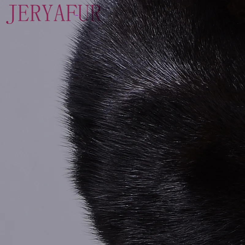 JERYAFUR 2018 Russian hat winter woman fur style cloak real mink Black women's protective ear | Аксессуары для одежды