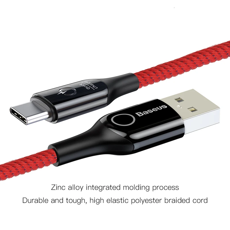 Кабель Baseus 3A для Samsung S10 S9 Note 10 Oneplus 7 6t 6 8 А USB Type C с функцией быстрой зарядки|Кабели