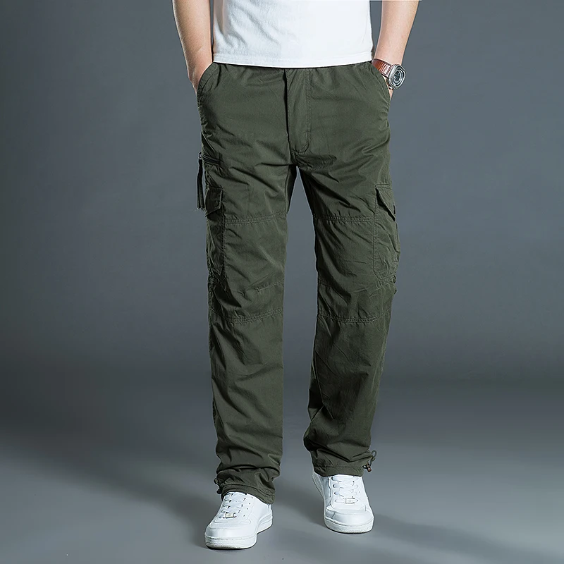 Новое поступление 2017 зимние мужские кашемировые утепленные брюки карго модные