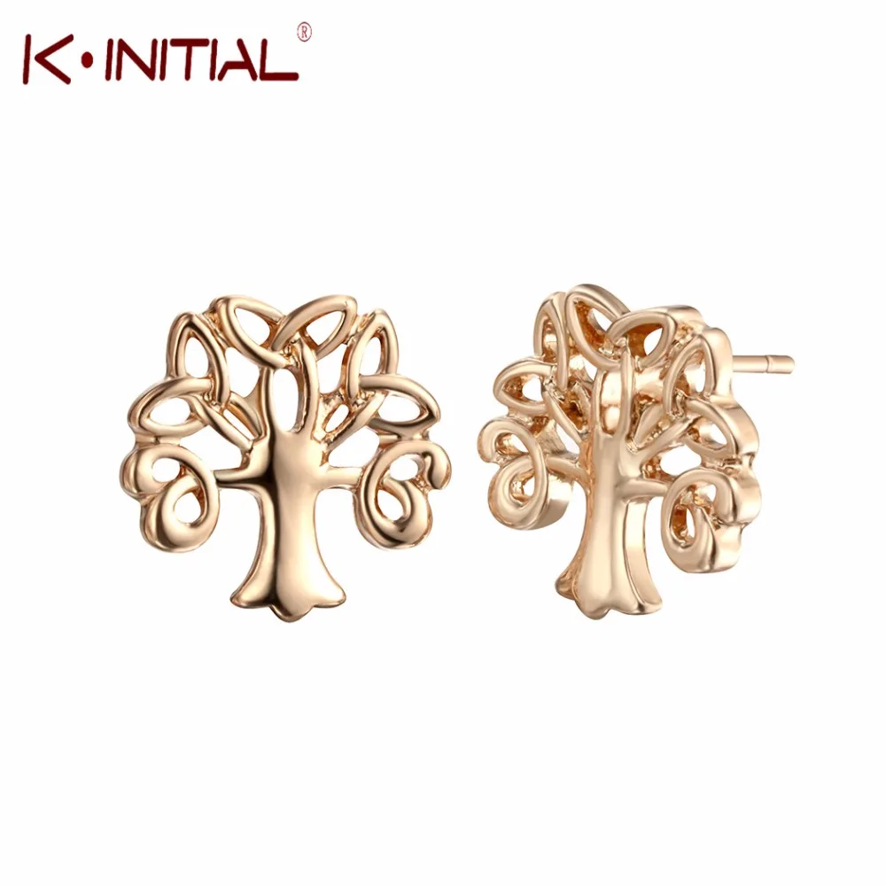 

Kinitial Tree of Life Stud Earrings for Women Wedding Punk Knot Tree Earring Statement boucle d'oreille femme 2019 Jewelry