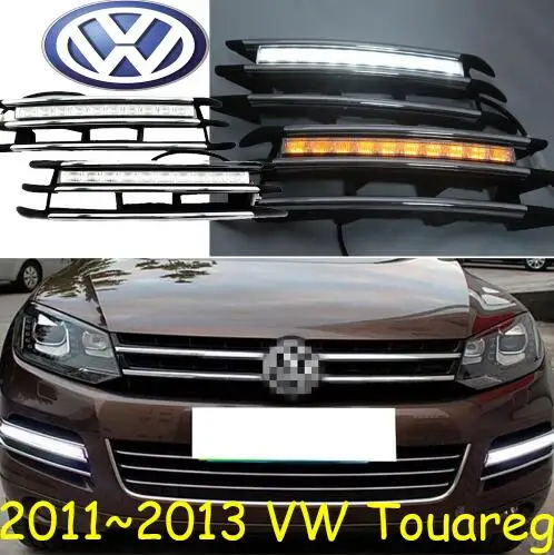 Model1 white yelow Один комплект, автомобильный бампер, лампа для 2011~ Touareg, Дневной светильник, автомобильные аксессуары, Teramont, Дневной светильник touaregпередний светильник светодиодный - Цвет: Model1 white yelow