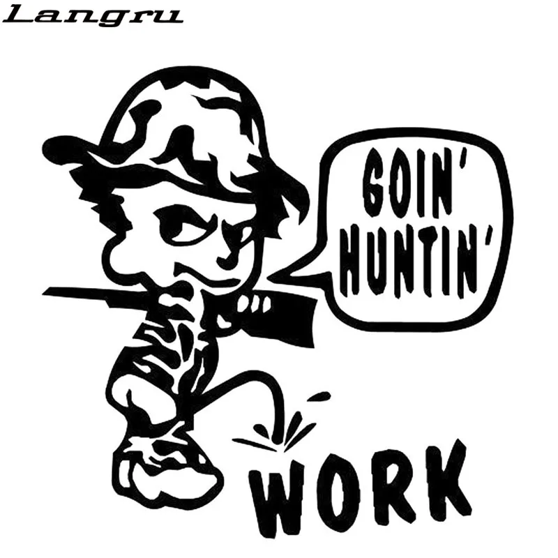 Langru New Style Pee On Work Vinyl Sticker Car Bumper Guns Hunting Fishing Funny Stylings And Decals Jdm | Автомобили и мотоциклы