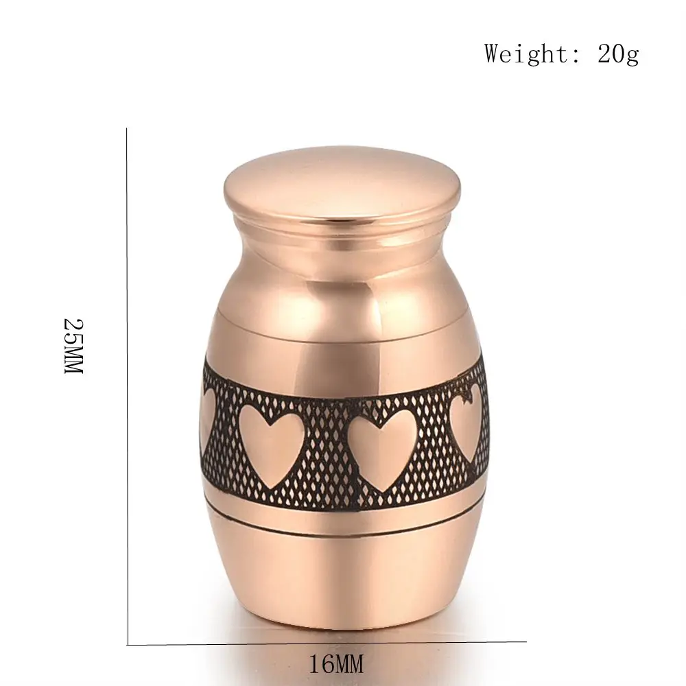 

Eternity Lover Ashes Container Hearts Printed Cremation Mini Urns for Pet/ Human Never Fade Stainless Steel Funeral Souvenirs