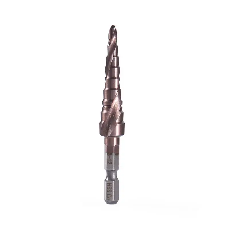 4 12 мм ступенчатые сверла M35 HSS CO металлические спиральные пазы 1/4 ''с