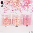 1 баночкакоробка 10 мл 3D ногтей светильник Розовый и красный цвет для ногтей Mix от Блеск порошок блестки порошок для нейл-арта украшения дополнительно 300 Цвета 3-63