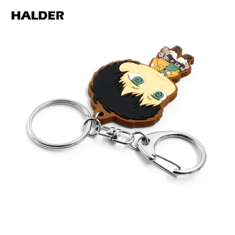 Halder аниме Атака Титанов Eren Mikasa Саша блузка Hange Zoe фигурные Подвески мягкие ПВХ Брелоки держатель ключей автомобильные брелоки на сумку