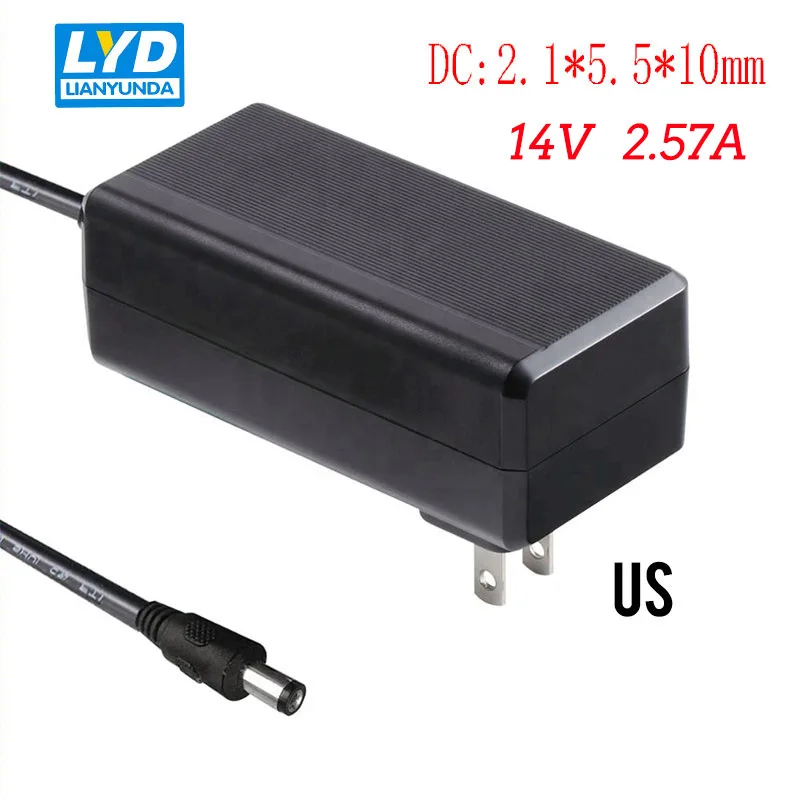 DC 14 V/2.57A 2 1*5 5*10mm Поставка медицинского оборудования адаптер стены вставки