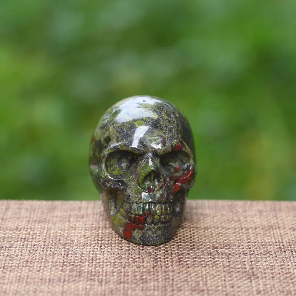 2 ''образец черепа из яшмы Unakite исцеляющая фигура камня|Камни| |