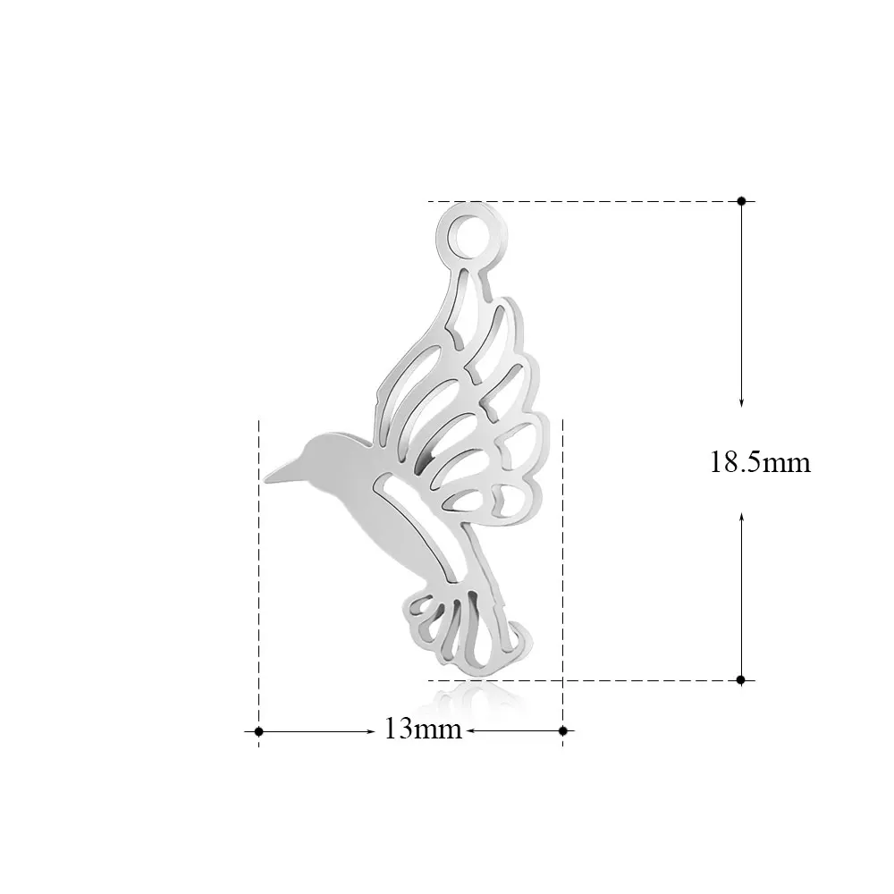 

10pcs/lot 100% Stainless Steel Angle Wing Charms VNISTAR High Polished Hummingbird Butterfly DIY Jewelry Finding Supplies