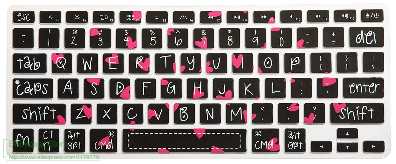 Чехол для клавиатуры Sweet Heart с большим шрифтом macbook air 13 защита постепенным