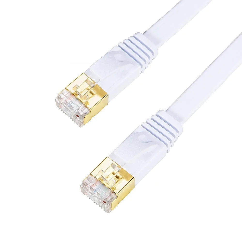 Ethernet кабель CAT7 LAN сетевой плоский белый Lan патч-корд 1/2/3/15/30 м модем для ПК роутер