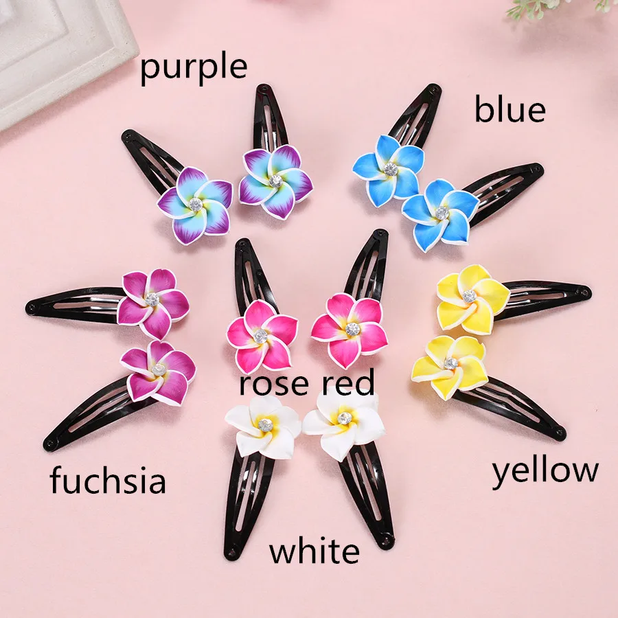 2 пары (4 шт./лот) Гавайская Полимерная глина Плюмерия искусственный цветок BB