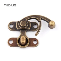 10pcs 3845mm metal vintage hardware hasps decorative jewelry gift wine wooden box hasp antique suitcase latch hook with screws