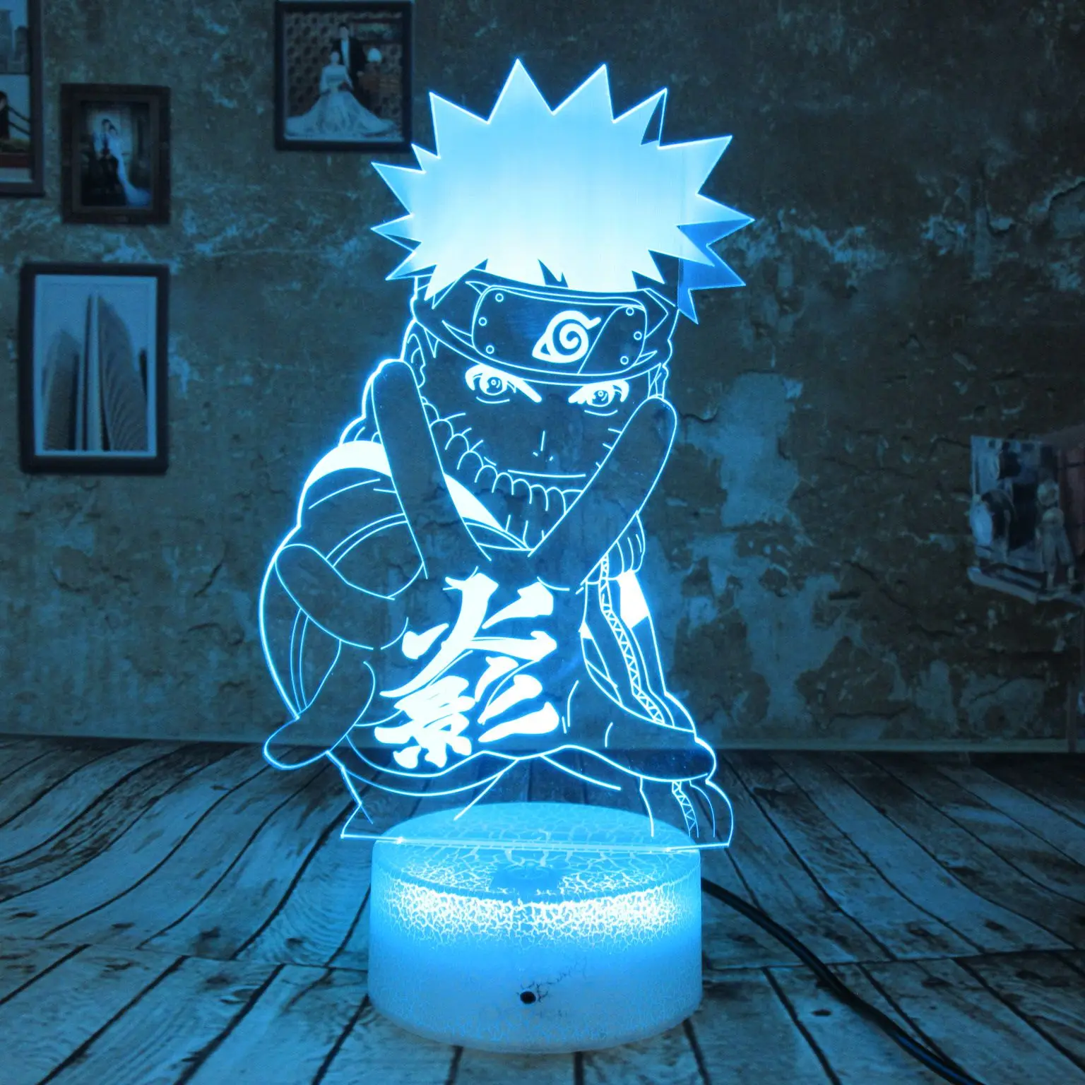3D иллюзия светодиодный ночник для детей Наруто Uzumaki фигурку USB Базовая Зарядка на