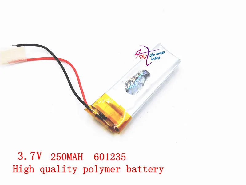 Polymer battery 250 mah 3.7V 601235 smart home MP3 speakers Li-ion for dvr GPS mp3 mp4 cell phone speak | Электроника