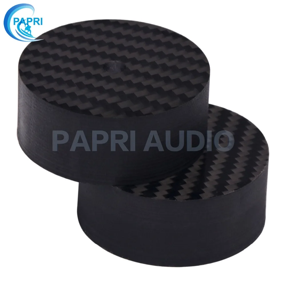 PAPRI 4K Carbon Fiber Speaker Stand Spike Cones Base Feet Pads Isolation HIFI DIY Tube Amps CD Player Audio Chassis
