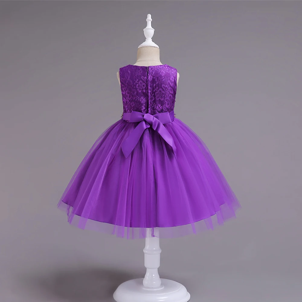 CAILENI Purple Children Prom Ball Gown 3-13 Years Girls Wedding Party Dress Fashion Flower Sleeveless Princess For | Детская одежда и