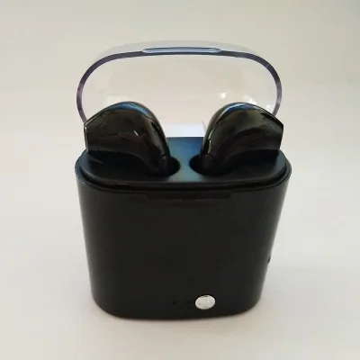 Черный I7S TWS Bluetooth наушники беспроводные мини наушники-вкладыши стерео Аурикулярные наушники с зарядной коробкой микрофон для iPhone 6 7 8 Xiaomi - Цвет: Черный