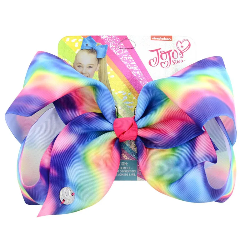 New Printed 1Pc 8 Inch jo Large Bow Clip Butterfly Hairpin Big Hair Solid Color Handmade Accessories For Girls Kids |