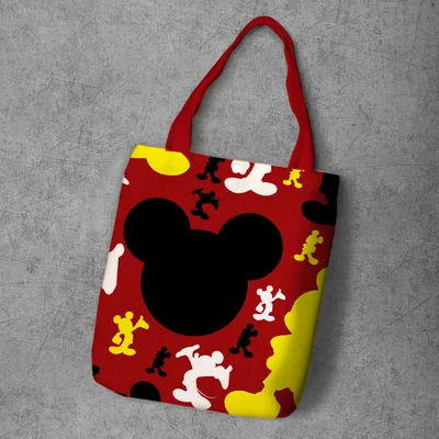Сумка для подгузников disney, вместительная, с рисунком Микки Мауса, холщовая сумка-шоппер, сумка для покупок, сумка на плечо