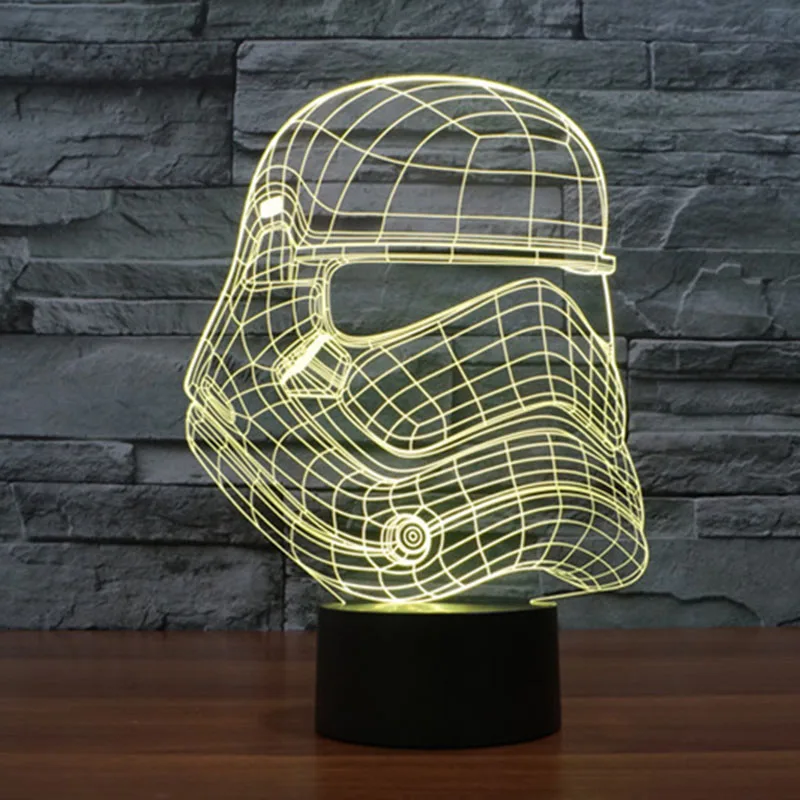 TAMPROAD Настольная 3D Светодиодная лампа Звездные войны 7 видов цветов Изменение