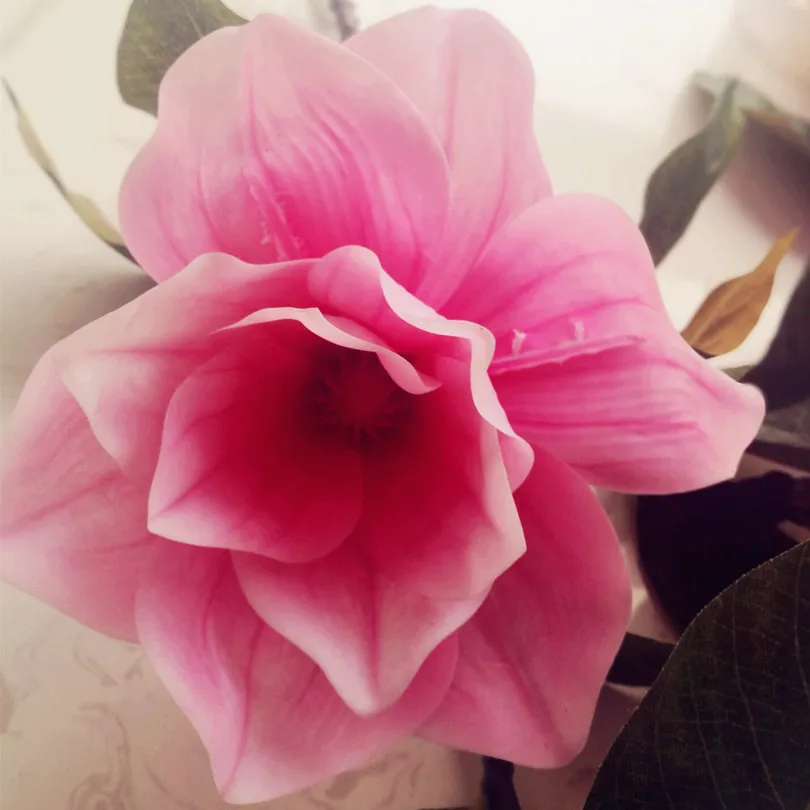 10 шт. большой цветок магнолии 3 головки настоящие сенсорные орхидеи PU Цветы для