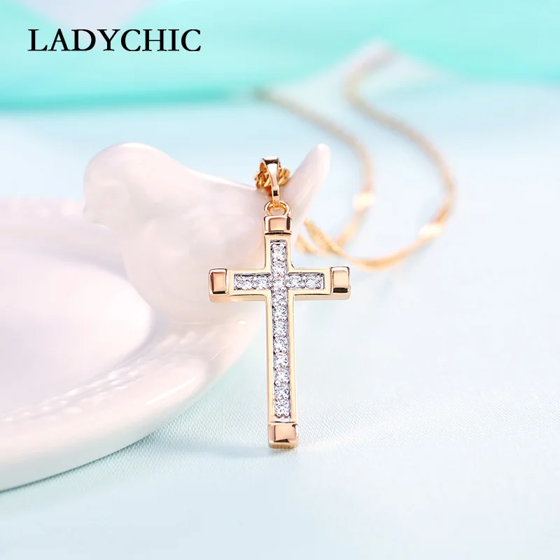 Женские Классические ожерелья LADYCHIC трендовые медные Подвески золотистого цвета