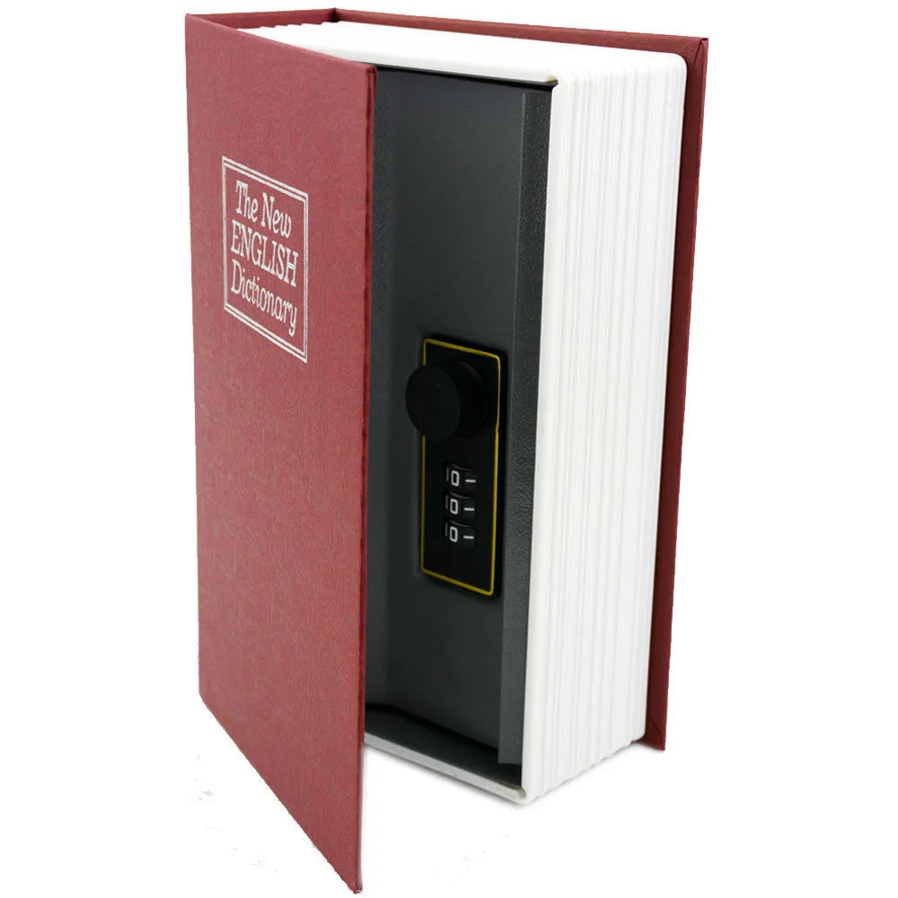 Lock Box с ключом утечки Книга Безопасный Портативный Сейф английский словарь
