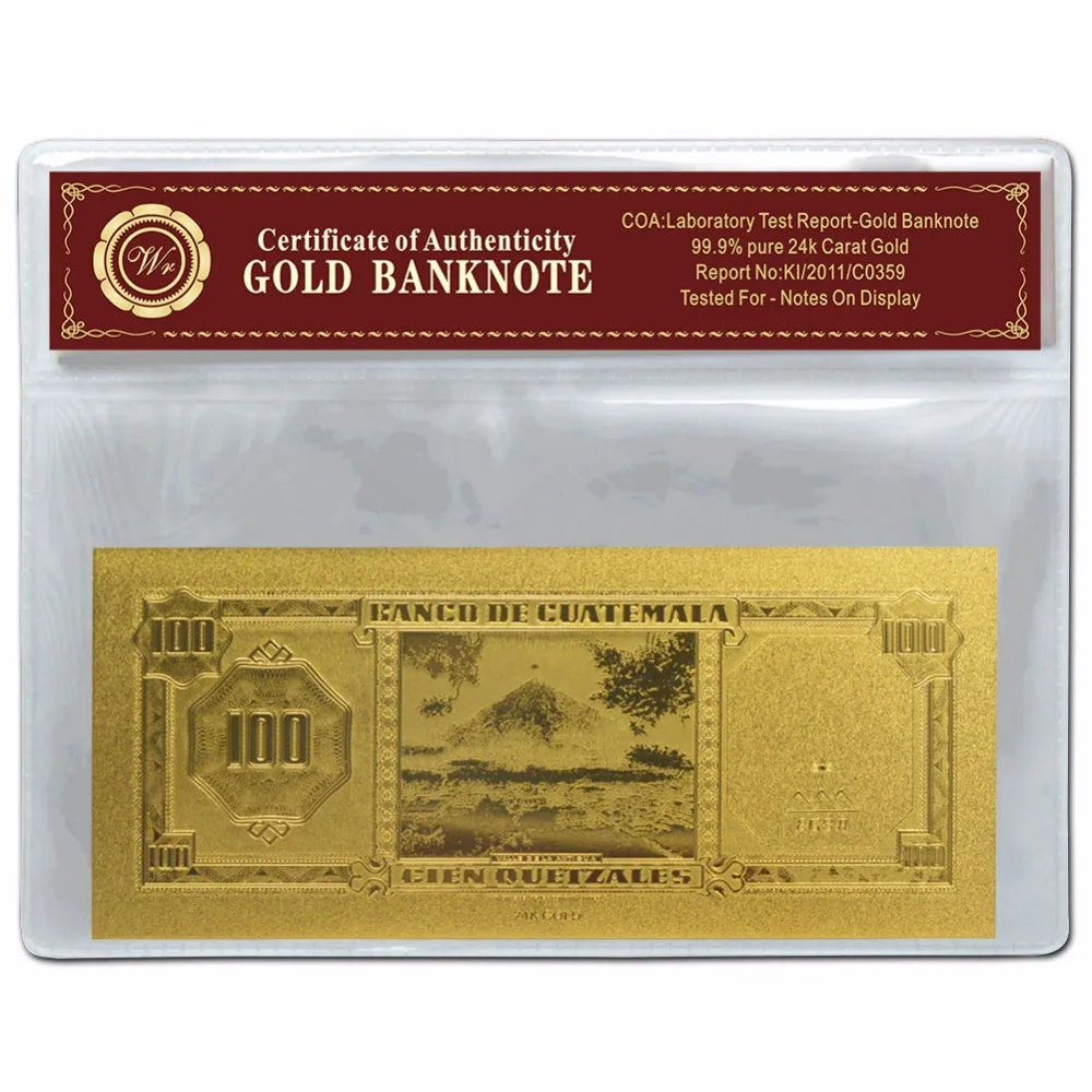 100 золотых банкнот подарок на праздник золотые банкноты с пластиковым покрытием