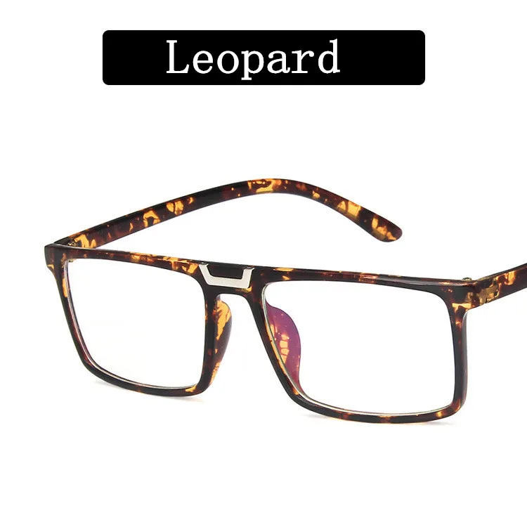 Leopard KOTTDO ретро очки Для мужчин Для женщин квадратная оправа для очков в стиле унисекс, оптический компьютер, очки, Oculos De Grau - Цвет оправы: Leopard