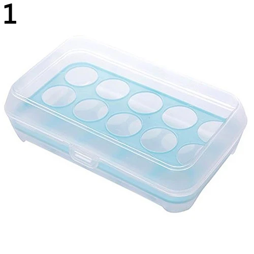 Один Слои 15 Сетки яйца держатель Box Пластик герметичный контейнер чехол для
