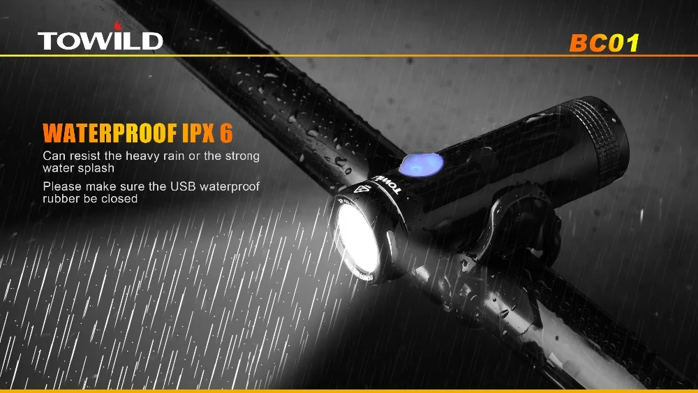 Towild BC01 CREE XP-G2 S3 светодиодный 500 люмен USB Перезаряжаемые светодиодный велосипед светильник