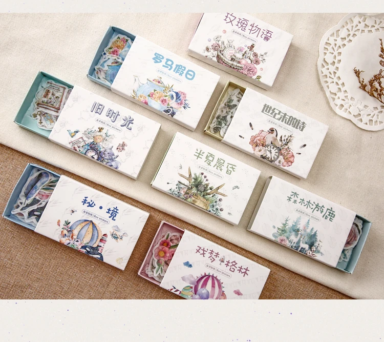 40 pcs/box Retro Time Series Bullet Journal Decorative Washi Stickers Scrapbooking Stick Label Diary Stationery Album Stickers