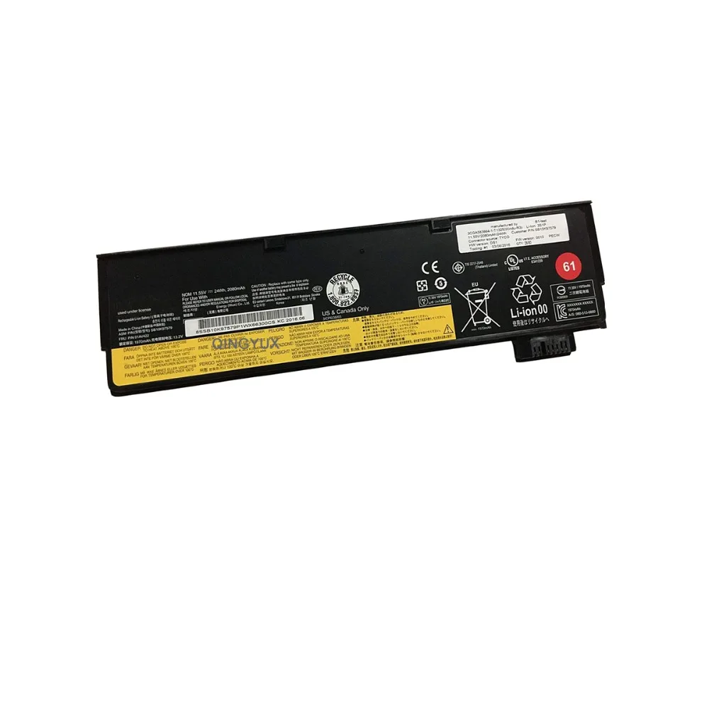 Qingyux 01AV422 SB10K97579 11,55 V 24Wh 2080 мАч аккумулятор совместим с ThinkPad T470 61 серии
