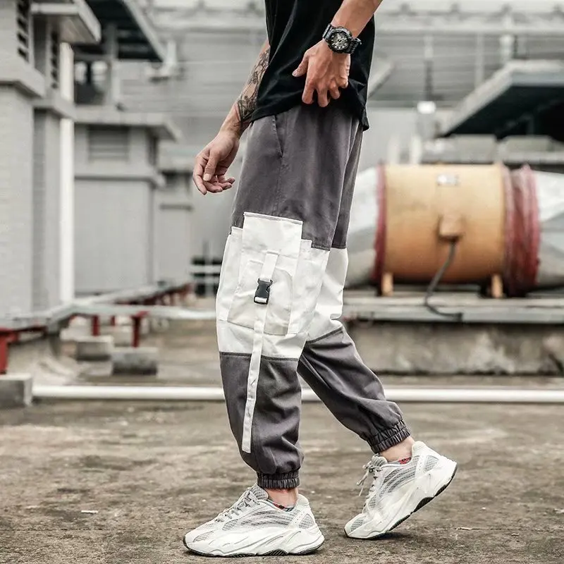 

Men's Cool Pants Pocket Solid Splicing Fashion Loose Men Cool HipHop New Multi Pocket Joggers Pants Trousers Men Streetwear