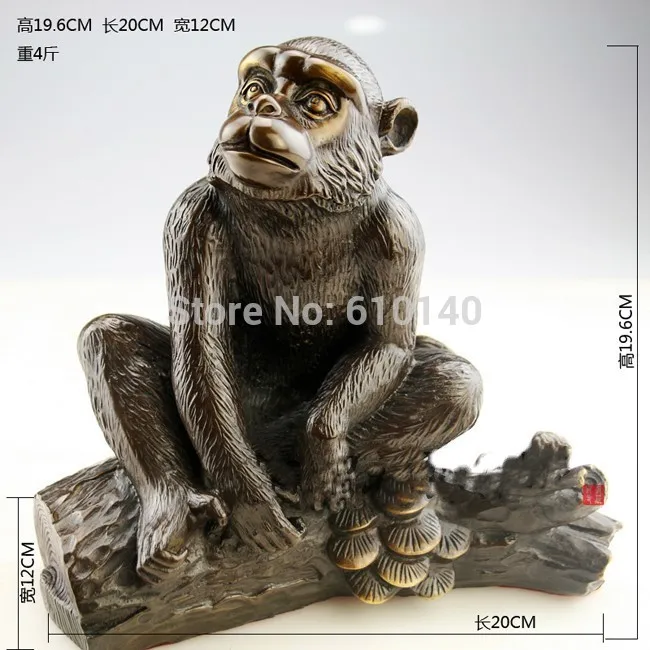 Китайская бронзовая фигурка обезьяны * двенадцать знаков зодиака Ji xiang ru yi | Дом и