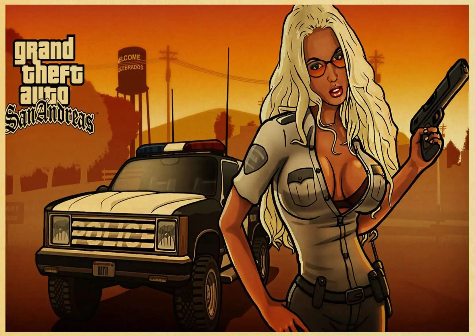 Grand Theft Auto GTA 5 игра ретро крафт-бумага плакат печатные настенные картины для гостиной винтажные декоративные наклейки на стену - Цвет: E102