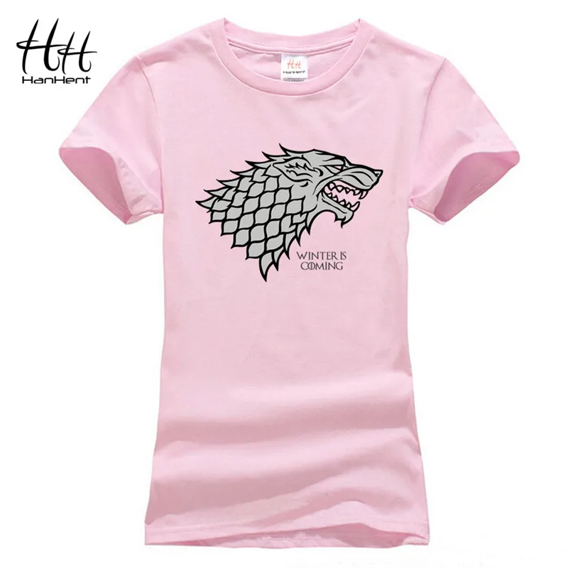 HanHent Игра престолов Direwolf Женская тонкая хлопковая рубашка футболка для девочек