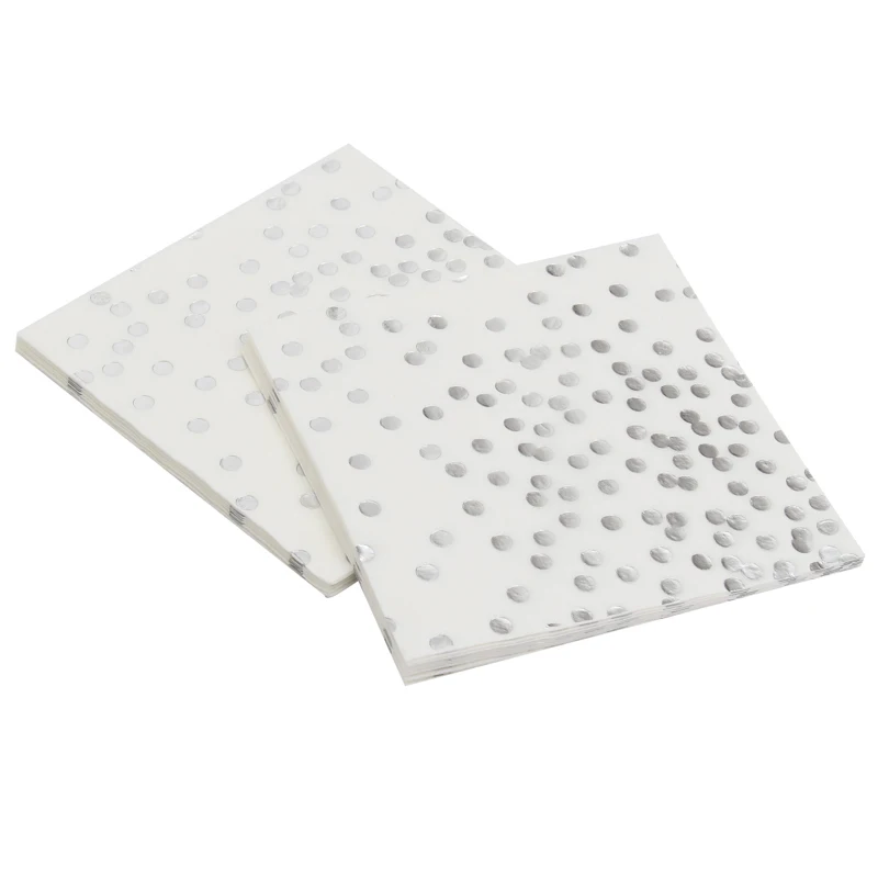 F napkin 20pcs 1 упаковка/набор золотой серебряный горошек бумажная салфетка вечерние девственная древесина бумажная салфетка для свадьбы ребенка день рождения предметы домашнего обихода - Цвет: F napkin 20pcs