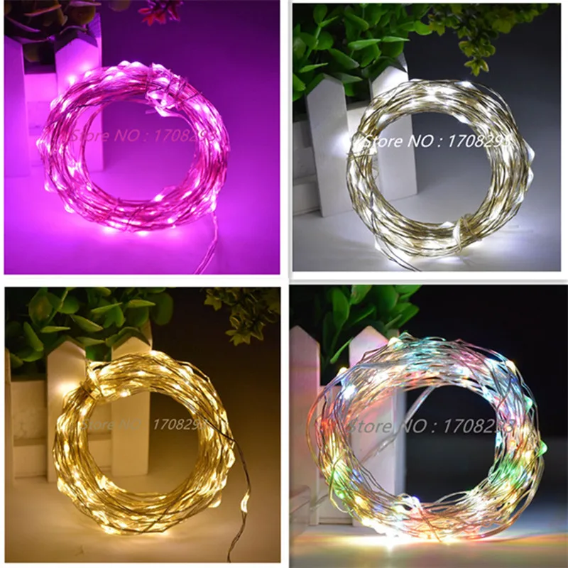 2M 3M 5M 10M Micro LED String Lights Battery Operated Silver Wire/Copper Wire Fairy for Christmas Wedding Party De | Лампы и освещение
