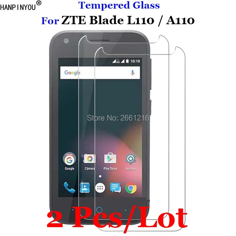 2 шт./лот для ZTE Blade L110 закаленное стекло 9H 2.5D премиум защитная пленка экрана A110 4
