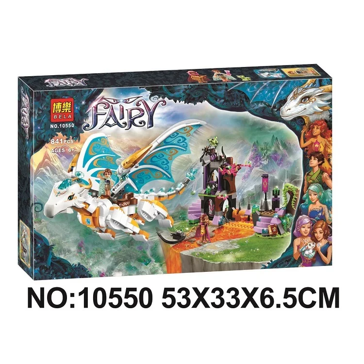 Bela Elves 10550 белый дракон серии Elf длинные блоки после спасения Cction с 41179 блоками для