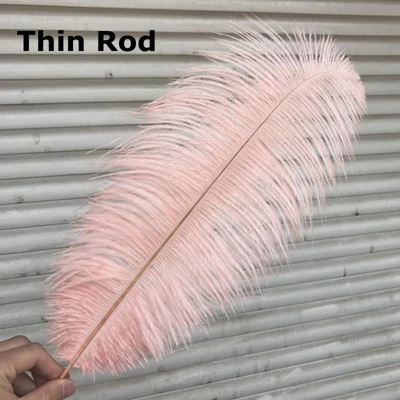 thin rod 50-55 см 20-22 дюйма длинные страусиные перья цвета шампанского розового цвета Окрашенные Высокое качество Diy Страусиные Свадебные Центральные элементы - Цвет: thin rod