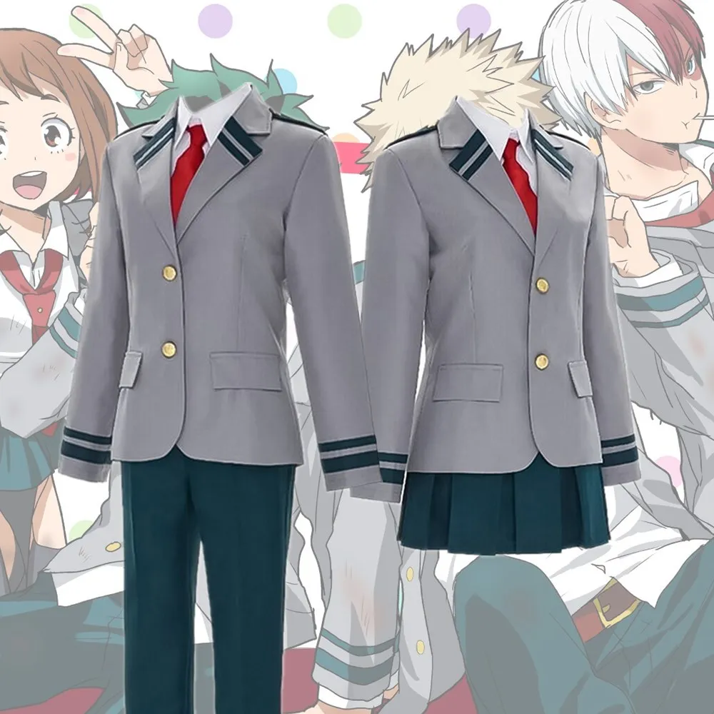 Мой герой Академии школьная Униформа Аниме Boku без haku Bakugou Katsuki OCHACO URARAKA Косплэй