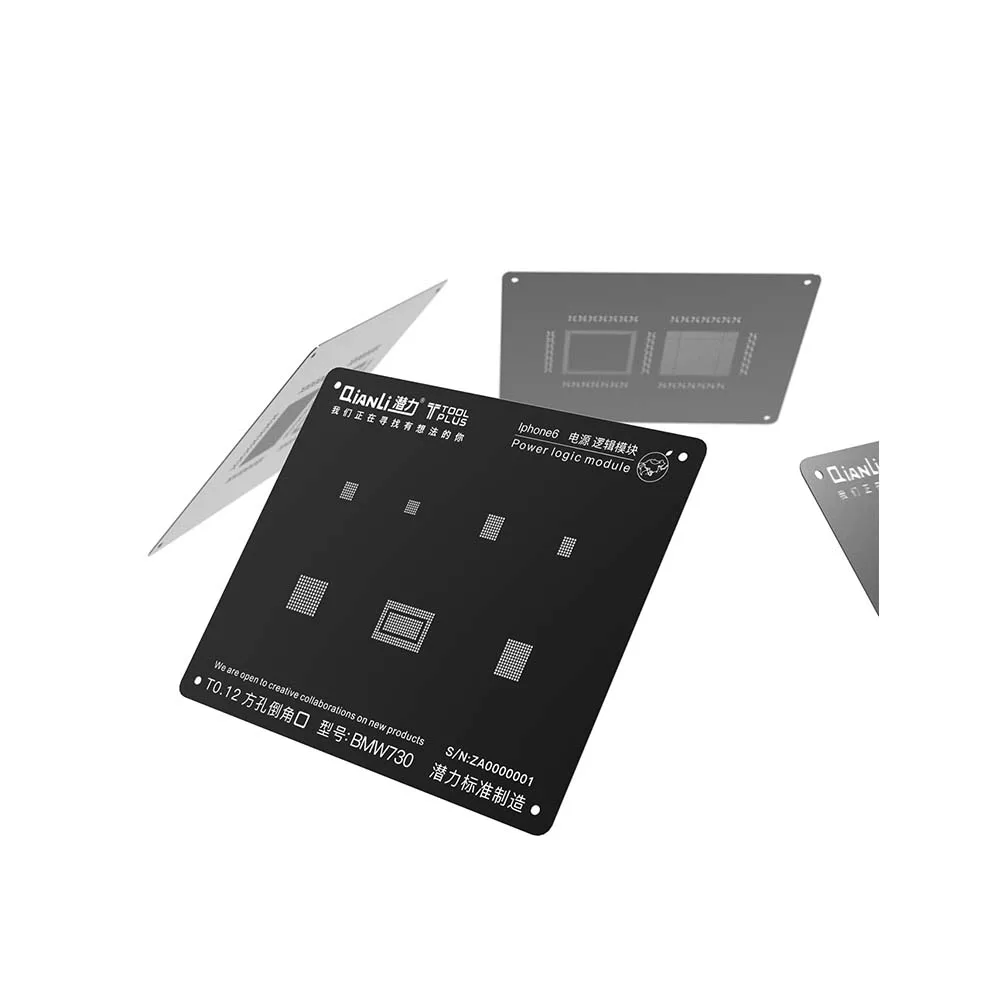Qianli Power Logic Module трафарет с квадратным отверстием черный для iPhone 5S 6 6S 7 8 Reballing |