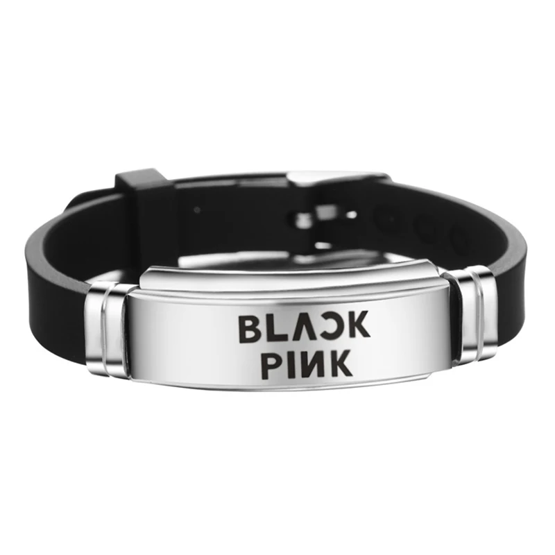 6 Kpop Blackpink Twice Monsta X браслет Seventeen EXO GOT7 браслет из нержавеющей стали силиконовые браслеты для фанатов подарок - Окраска металла: 6