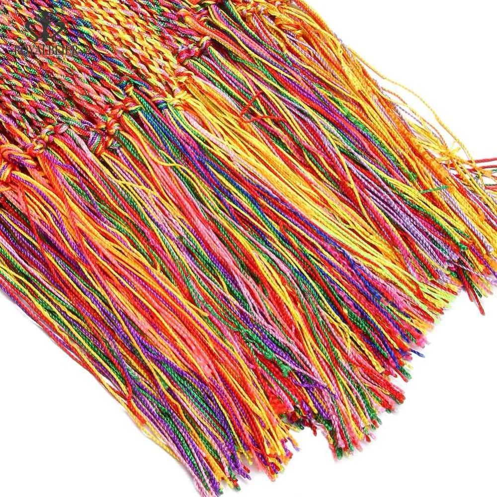 

RoyalBeier 10pcs/lot Bohemian Ethnic Style Jewelry Brazil Colorful Hand-Woven Rope Chain Bracelet Symbolizes Precious Friendship